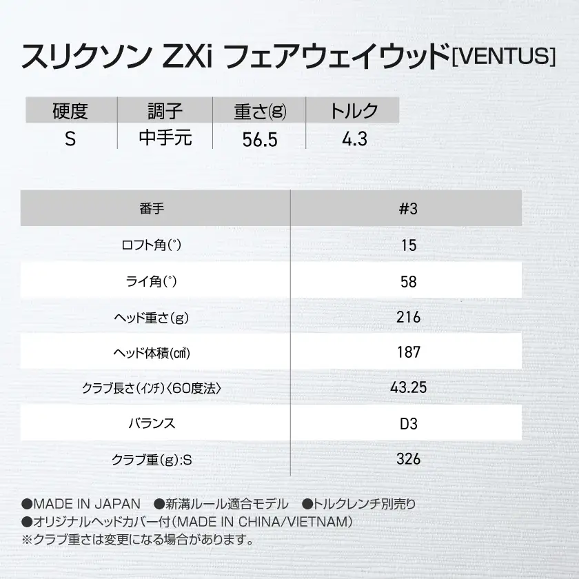 スリクソン ZXi フェアウェイウッド 【VENTUS/S/3】≪2024年モデル≫〔DK-C711-3S〕_(都城市) ゴルフクラブ　ダンロップ　スリクソン　ZXi　フェアウェイウッド　2024年モデル