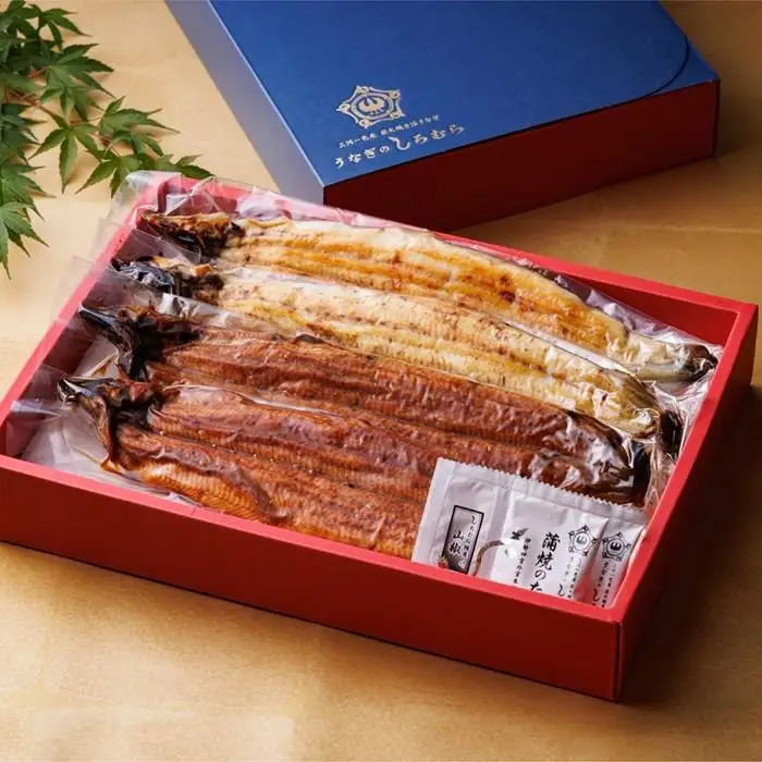 三河一色産手焼き炭火焼き活うなぎ蒲焼き・白焼き紅白セット各2尾 土用の丑
