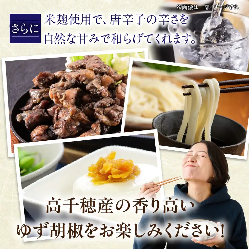 高千穂ゆず胡椒（辛）【米麹入り】3本セット ゆず胡椒 食べるゆず胡椒 調味料 ゆず 胡椒 味変 調味 ゆずの香り 高千穂町産 宮崎県産 国産 焼き鳥 おでん 炭火焼き 地鶏 うどん そば サラダ 和え物 鍋 グルメ お取り寄せ おすすめ 宮崎県 高千穂町 _Tk050-001