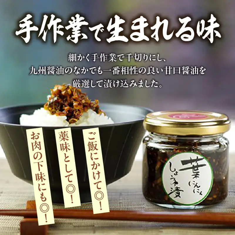 葉にんにくしょうゆ漬け3本セット 葉にんにく 醤油漬け にんにく セット 詰め合わせ 調味料 調味 薬味 万能調味料 ごはんのお供 おつまみ つまみ 漬物 野菜 おかず 高千穂町産 国産 特産 特産品 加工品 加工食品 グルメ お取り寄せ 宮崎県 高千穂町 _Tk050-007