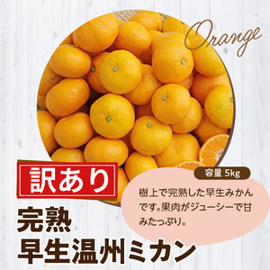 S040-026_【訳あり】完熟早生温州ミカン 家庭用5kg