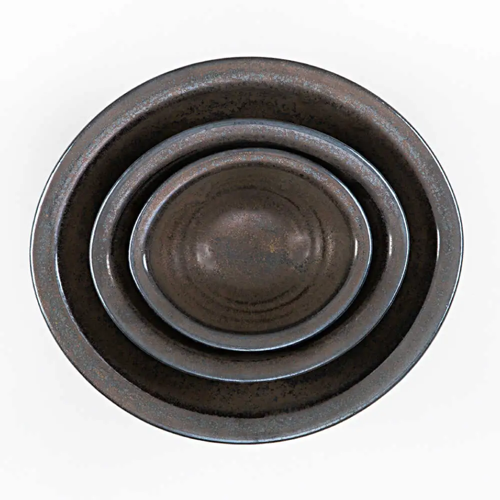 【瀬戸焼】 Kari 黒金 3サイズセット 【SUIYO】[BBAF012]電子レンジ対応 皿