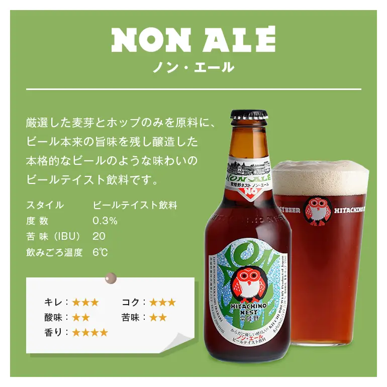 クラフトビール 常陸野 ネスト ノン・エール 8本セット A08-020