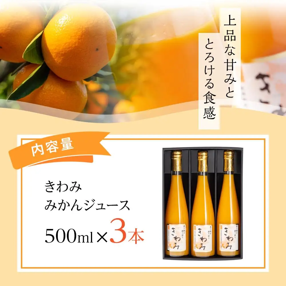 きわみ みかんジュース 500ml × 3本 入り ギフトセット【mao6】