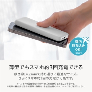 Owltech(オウルテック) 厚さ14.2mm 10000mAh 最大15W出力 USB Type-C入出力／USB Type-A出力 モバイルバッテリー OWL-LPB10013-BK ブラック