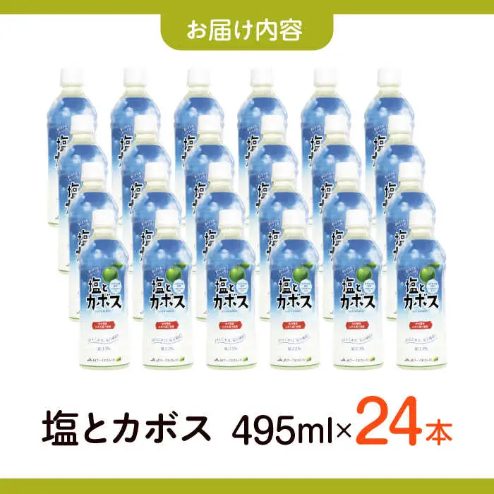 塩とカボス 495ml×24本 ジュース 塩 カボス  [ARDC015]