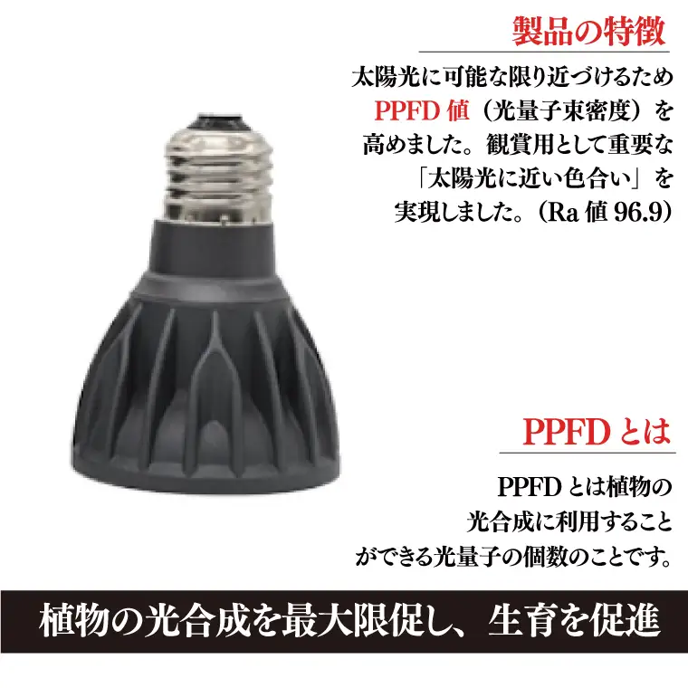 BN039　植物育成ライト「ヘリオスグリーンLED（HG10ブラック）」