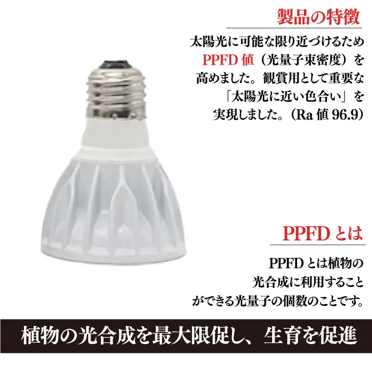BN040　植物育成ライト「ヘリオスグリーンLED（HG10ホワイト）」