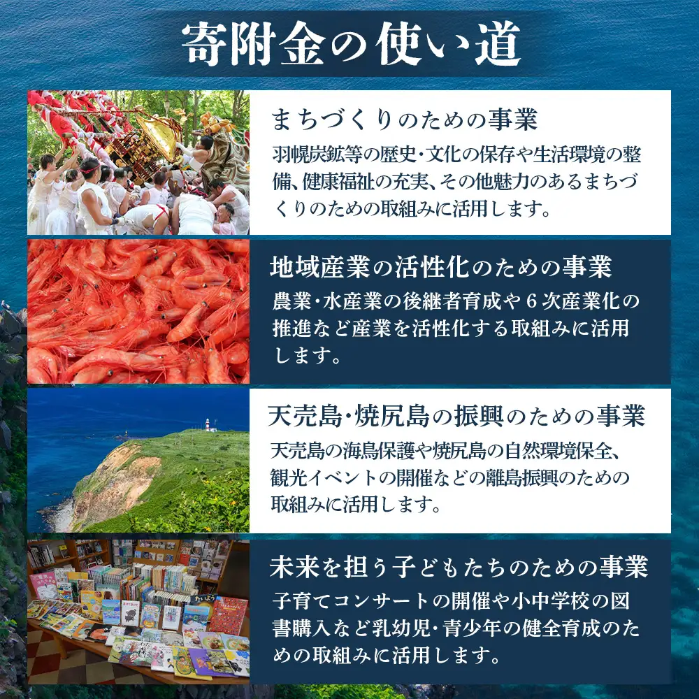 北海道羽幌町への応援寄付　返礼品なし　1口 2,000円【99002】