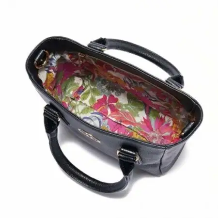 【濱野皮革工藝 】ハナエルミニトートショルダー(ブラック×ゴールド)_装飾品・工芸品 トートバッグ・ショルダーバッグ 鞄・バッグ かばん カバン_【1540304】