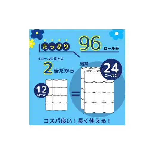【3ヶ月毎月定期便】エルモア ピコ トイレットペーパー 96ロール相当 ダブル｜2倍巻き 48ロール 香り付き
