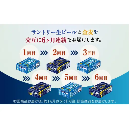 FK7-0524_【サントリー生ビール・金麦交互6回定期便】各350ml ×24本 熊本県 嘉島町 ビール ギフト 贈り物 酒 アルコール