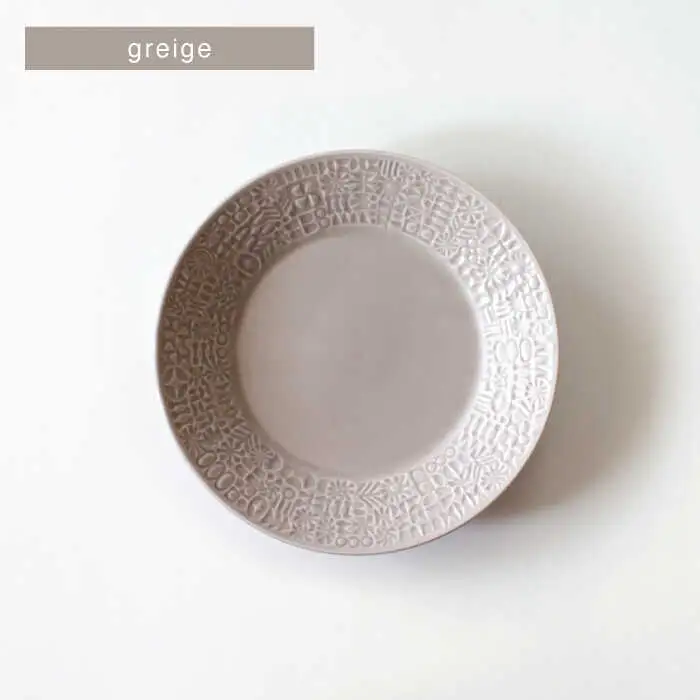 【波佐見焼】PATTERNED PLATE,MUG セット greige 【BIRDS’ WORDS】[CF089]