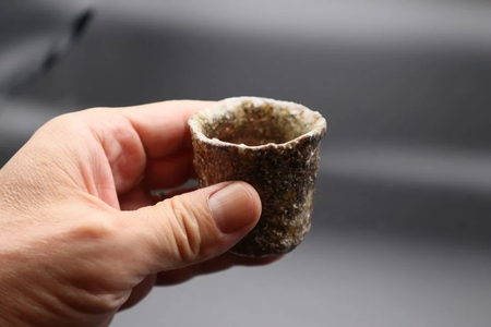 瓢（ひさご）徳利・酒盃セット（焼締、桐箱付）明石大（あかし ひろき）作｜陶器 インテリア