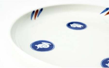 有田焼 月見うさぎ ペア楕円プレート【深川製磁】食器 器 うつわ 染付 2枚 セット aa018