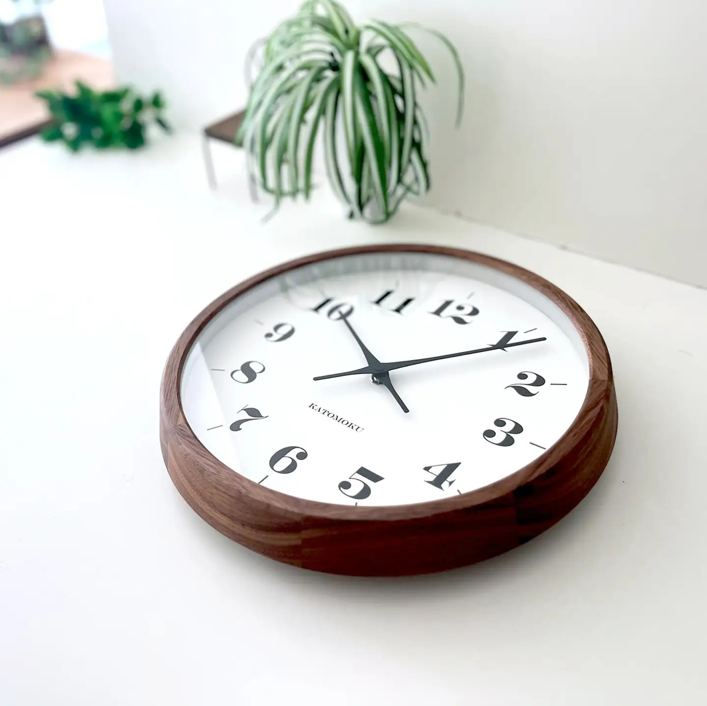 KATOMOKU muku clock 12 ウォールナット 電波時計 連続秒針　km-98WARC