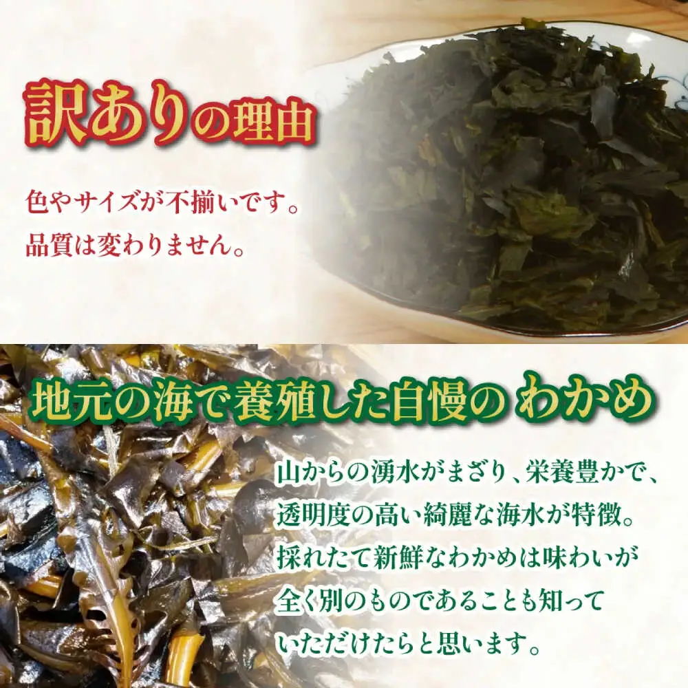 【訳あり】【天然・養殖】漁師が育てた 乾燥わかめ 5袋 小浜市 / 釣り船・民宿かどの [BFBG006]