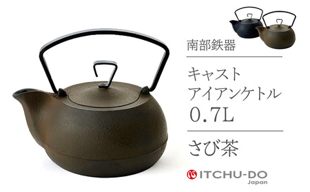 キャストアイアンケトル 0.7L ブラック 南部鉄器 鉄瓶 IH対応 treis018