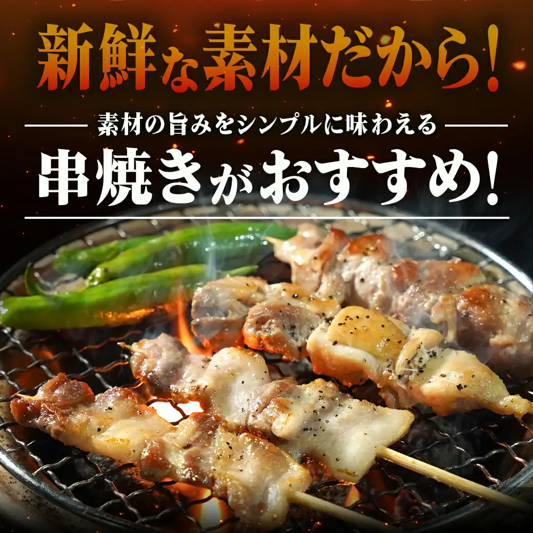 宮崎県産豚肉バラ串&国産鶏肉モモ串≪合計48本≫〔13-8903〕_(都城市) 宮崎県産豚 バラ串 約25g×24本 国産鶏 モモ串 約50g×24本 4本ずつ小分け袋