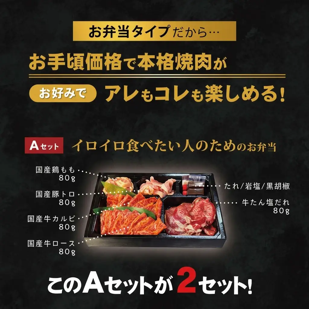 お肉のお弁当セット AA 毎月届く 焼肉 お肉のお弁当セット【定期便2回】