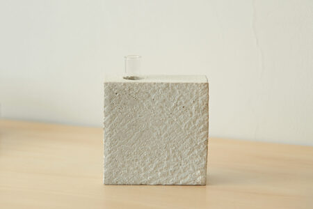 フラワーベース Clay Flower Vase (WHITE) 瑞浪市 / 織部製陶 花瓶 一輪挿し 陶器 ガラス [AZAO003]