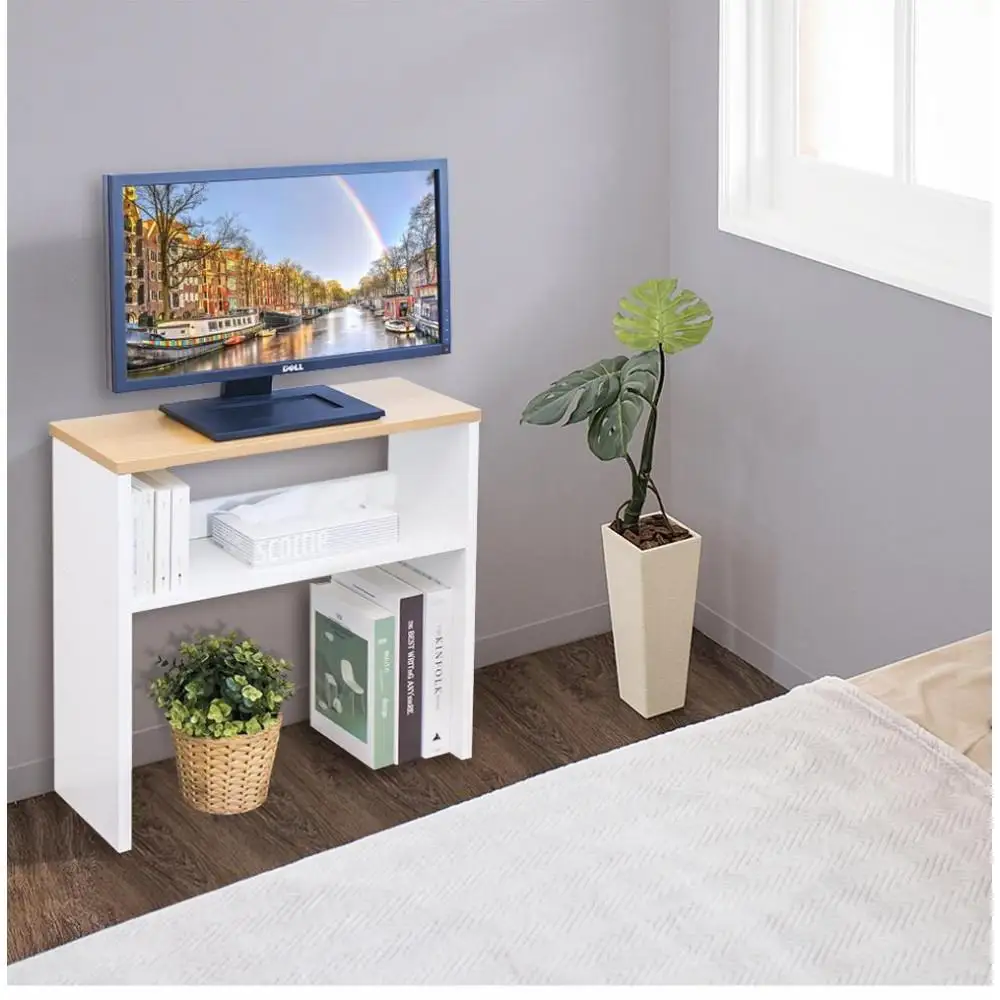 テレビ台 W55 ナチュラル×ホワイト 幅55cm×奥行き19cm×高さ56cm 寝室テレビ台 17インチ 24インチ 薄型 日本製 テレビボード コンパクト 省スペース 小さめ 狭い スリム 国産 AKU101385702