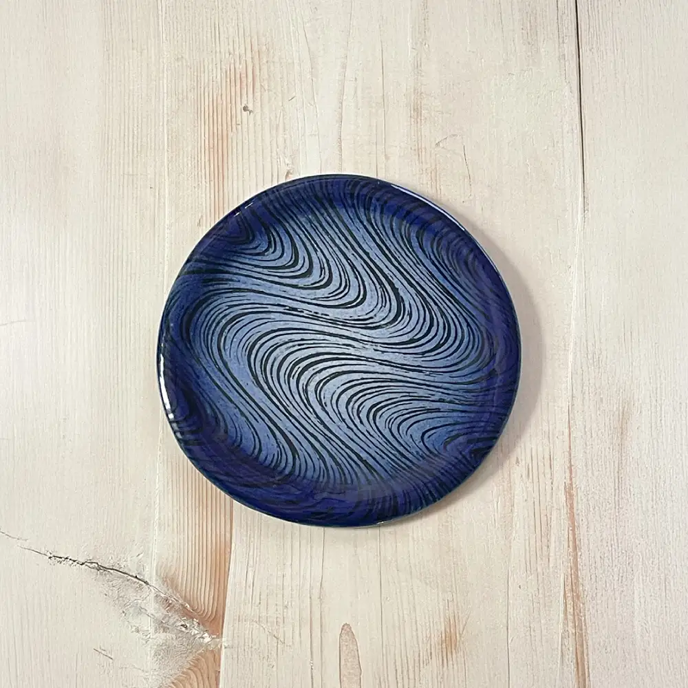 【瀬戸焼】 瑠璃柚 朝露のケーキ皿【クラフト工房Ｌａｚｕｌｉ】 / 食器 お皿 電子レンジ対応 キッチン用品 [BBAL001]