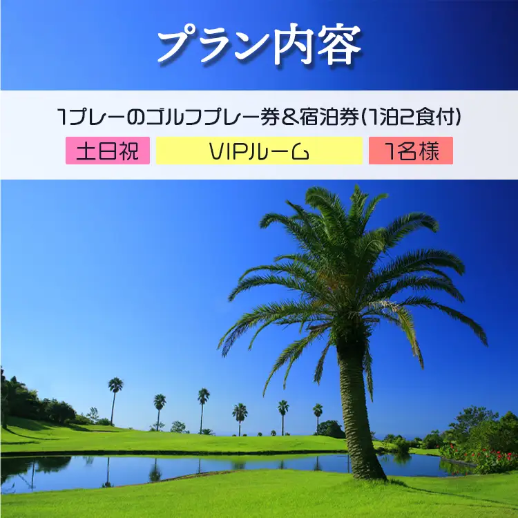 【ゴルフ＆宿泊プラン】KOCHI黒潮カントリークラブ(土日祝日)＆ リゾートホテル海辺の果樹園 1泊2食付（VIPルーム） hj-0010