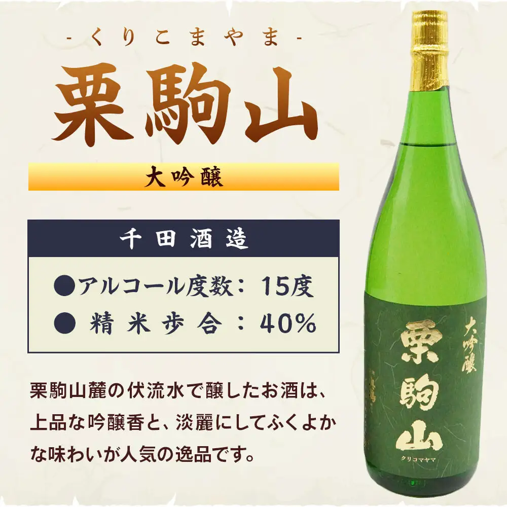 【日本酒・飲み比べセット】宮城・栗原3酒蔵の「綿屋・栗駒山・萩の鶴」720ml×3本 純米大吟醸 阿波山田錦特等米