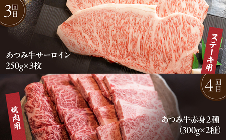 【定期便】超厳選!あつみ牛希少部位定期便 4回
