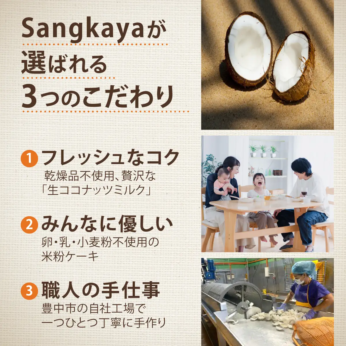  【無添加、卵・乳不使用、グルテンフリー】米粉ココナッツケーキ【jbpy0001】
