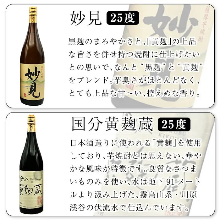 K-388 鹿児島本格芋焼酎「鹿児島限定アサヒ・妙見・逆鉾・さつま隼人・さつま国分・国分 黄麹蔵」(各1800ml)一升瓶6本セット！【焼酎維新館】 霧島市 焼酎 芋焼酎 本格芋焼酎 本格焼酎 飲み比べ 酒 宅飲み 家飲み 詰め合わせ