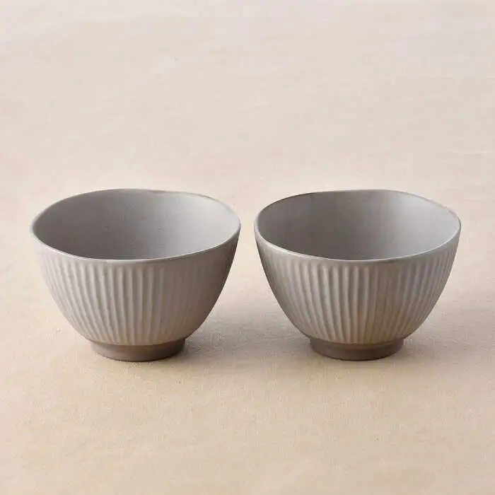 【波佐見焼】しのぎ 丼ぶり カーキ 2個セット【トーエー】[QC74]