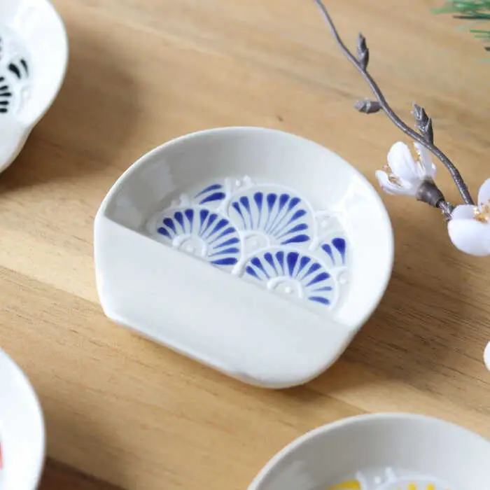【波佐見焼】扇 箸置き皿 小 4枚セット 食器 皿【翔芳窯】[FE324]