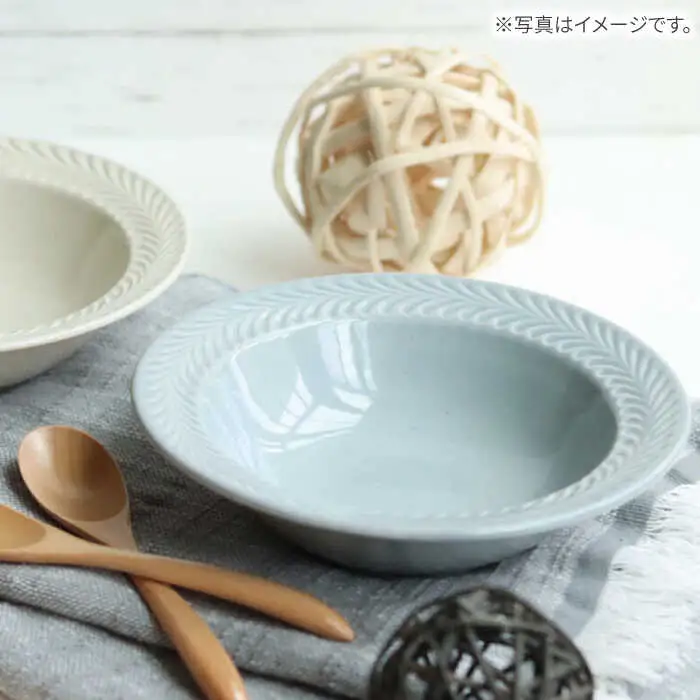 【波佐見焼】ローズマリー リムボウルM グレー 2枚セット 食器 皿【翔芳窯】[FE334]