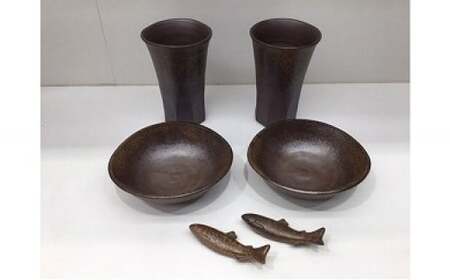 【天満屋選定品】たまには2人で晩酌セット 【 備前焼 胡麻焼 】