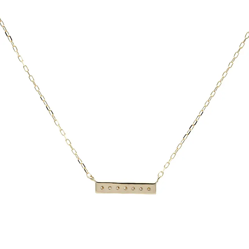 【L&Co.】K10ダイヤモンドストレートバーモチーフネックレス(66-7606)