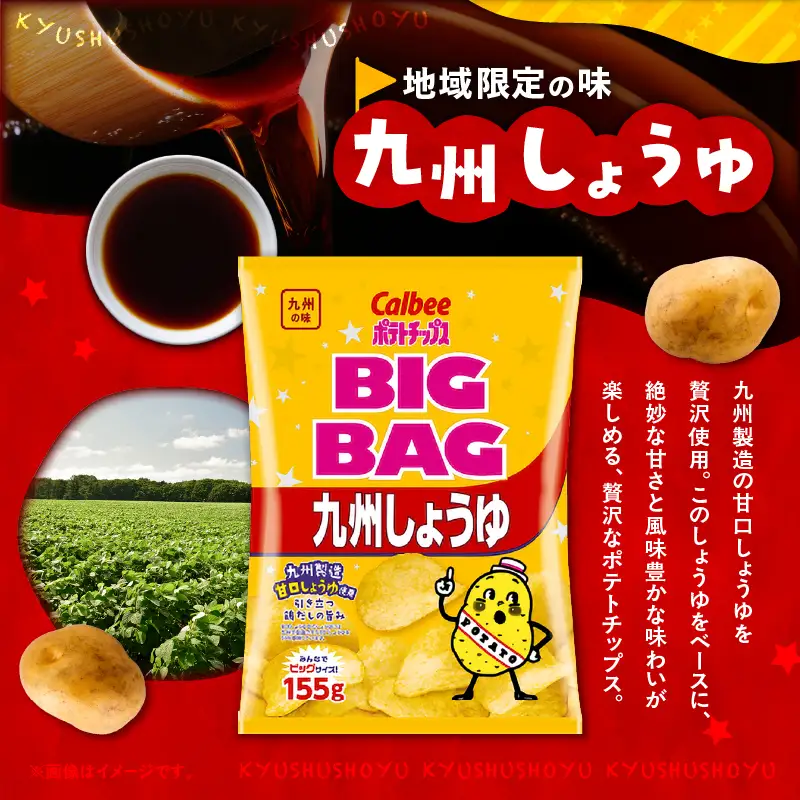 カルビー ポテトチップス BIGBAG【九州しょうゆ】 12袋 K194-002_02 菓子