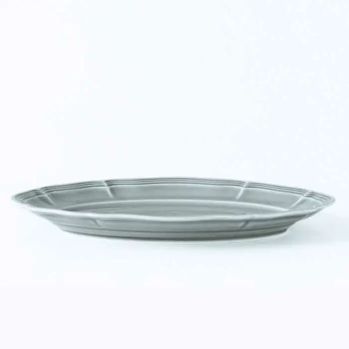 【波佐見焼】ombre de fleur オーバルプレート ロイヤルグレー 2枚セット 食器 皿【翔芳窯】[FE379]
