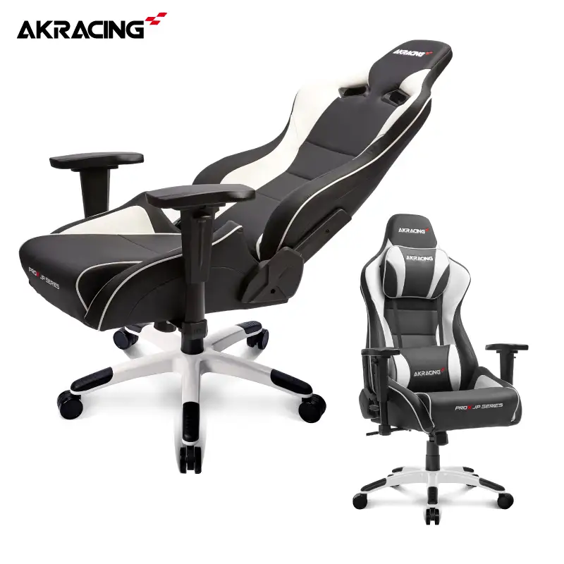 AKRacing Pro-X Gaming Chair (White) JP エーケーレーシング ゲーミングチェア（ヘッドレスト・ランバーサポート付き）