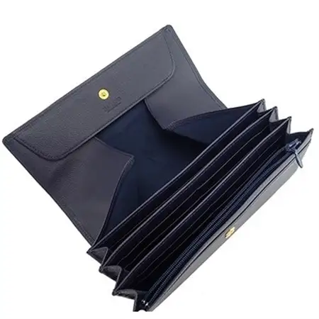 【濱野皮革工藝の長財布】グレースロングウォレットギャルソンタイプ(ネイビー)_装飾品・工芸品 財布 服飾小物 _【1065413】