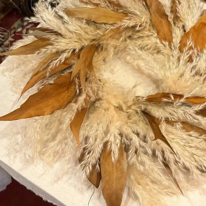 リース wreath - white×brown - 大きめサイズ / ドライフラワー スワッグ リース フラワー 花 スワッグ インテリア / 南島原市 / Atelier.Sh.[SFQ003]