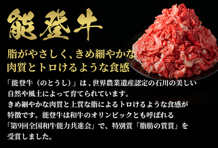 【和牛セレブ】【復興支援】能登牛 切り落とし 500g（200g+300g）  牛肉 最高級 黒毛和牛 和牛 肉汁