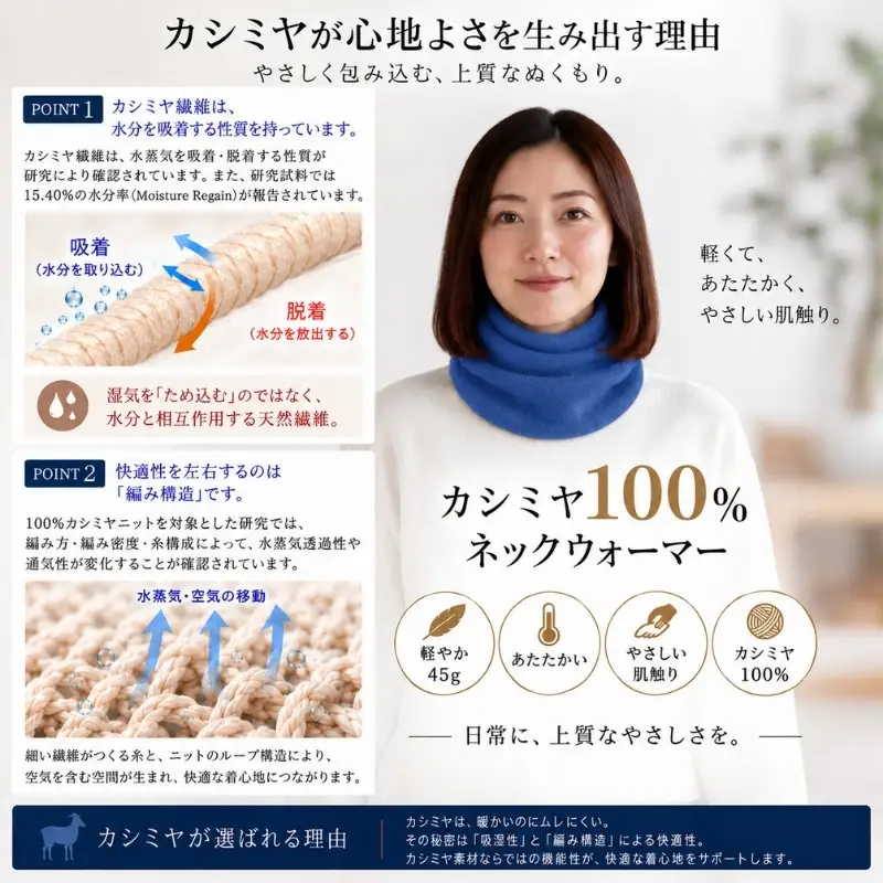 100％ピュアカシミヤ スヌード ネックウォーマー ネイビー