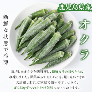 数量限定！冷凍オクラ(計1kg・250g/袋) 野菜 冷凍 冷凍野菜 夏野菜 オクラ ホール カット 簡単 手軽 小分け 数量限定 【合同会社グッドフィールド】akn056-02