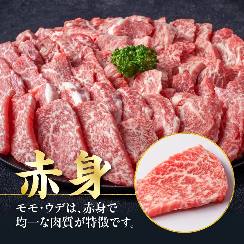宮崎牛モモ・ウデ焼肉800g〔AC-2603〕_(都城市) 牛肉 宮崎牛 A4ランク ４等級 モモ ウデ 焼肉 400g×2パック 計800グラム 冷凍