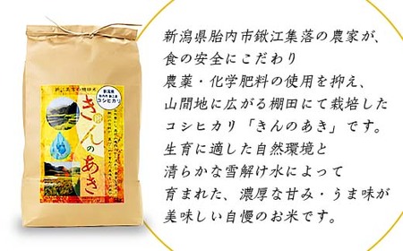 棚田米きんのあき2kg 新潟県胎内市鍬江集落産 コシヒカリ 特別栽培米