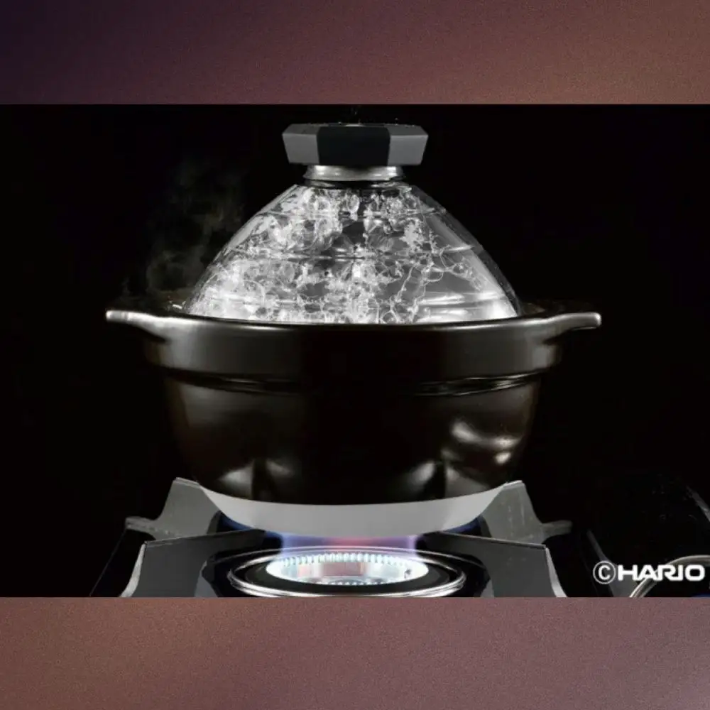 【萬古焼（ばんこやき）】フタがガラスのご飯釜2～3合炊き 令和7年モデル せんが陶器 【HARIO ハリオ  直火 土鍋 耐熱 ガラス 食器 キッチン 日用品 キッチン用品  日本製 ご飯 ごはん釜 炊飯器 四日市市 四日市】