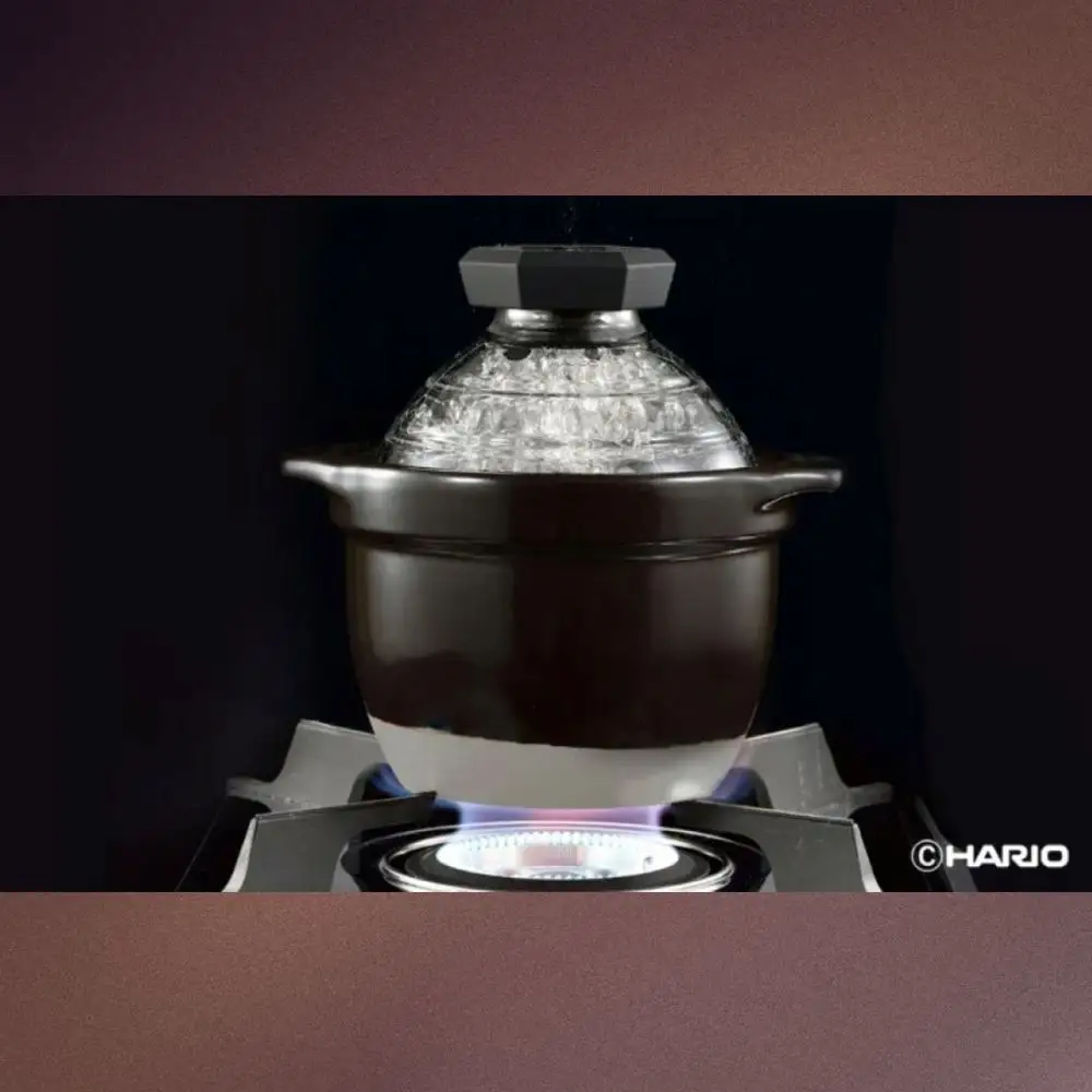 【萬古焼（ばんこやき）】フタがガラスのご飯釜1～2合炊き 令和7年モデル せんが陶器 【HARIO ハリオ  直火 土鍋 耐熱 ガラス 食器 キッチン 日用品 キッチン用品  日本製 ご飯 ごはん釜 炊飯器 四日市市 四日市】