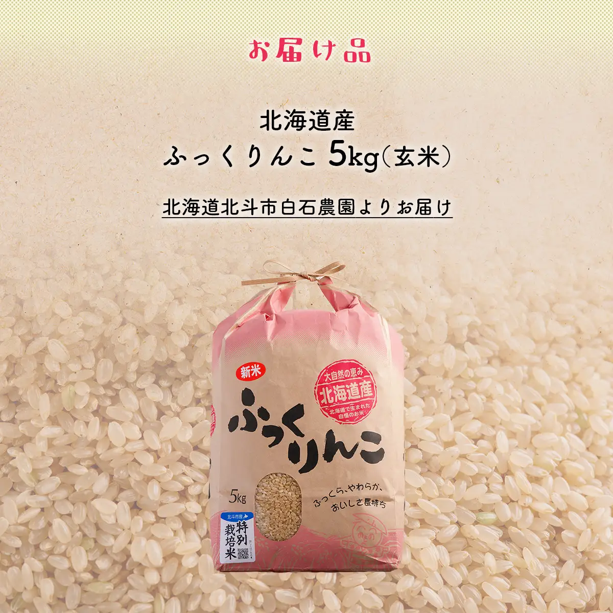 【先行予約】【令和8年産米】ふっくりんこ5kg（玄米） HOKY005